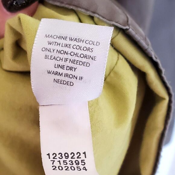 J. Jill  Hooded Womens Coat Khaki L All-Weather - Picture 7 of 10